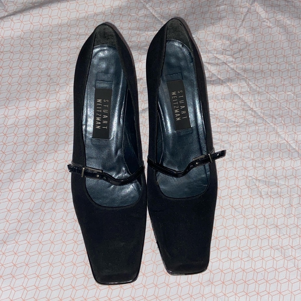 Stuart Weitzman Black strap pumps Vintage